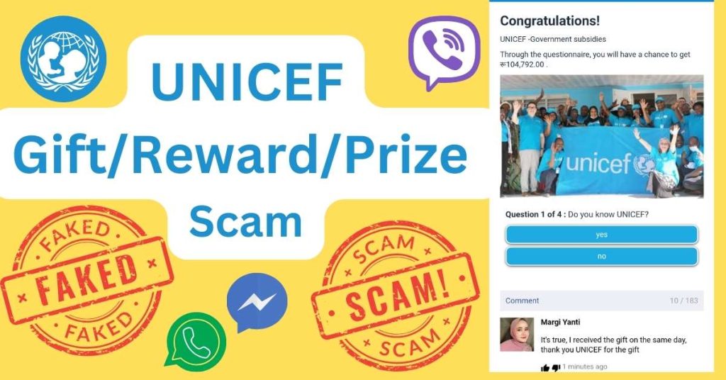 unicef reward scam